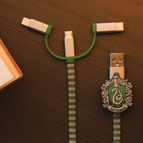 Hogwarts Slytherin 3in1-Ladekabel Scarf-Cable (Lightning/Micro/USB-C)