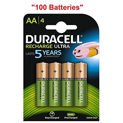 Duracell Rechargeable AA 2500 mAh Mignon Akku Batterien LR6, 4er Pack