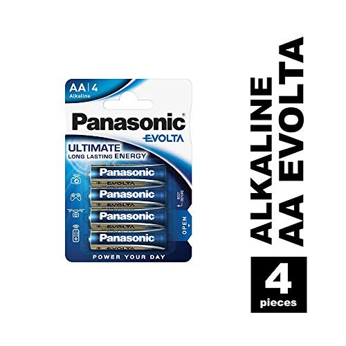 Panasonic Evolta Alkali-Batterie, AA Mignon, 4er Pack, für energieintensive Produkte, Alkaline