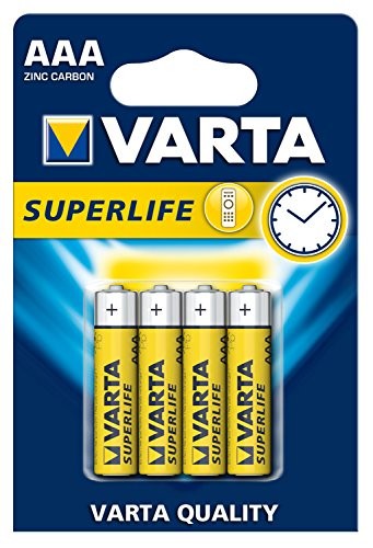 Varta Superlife AAA Batterie, Zink-Kohle, 4er Blister