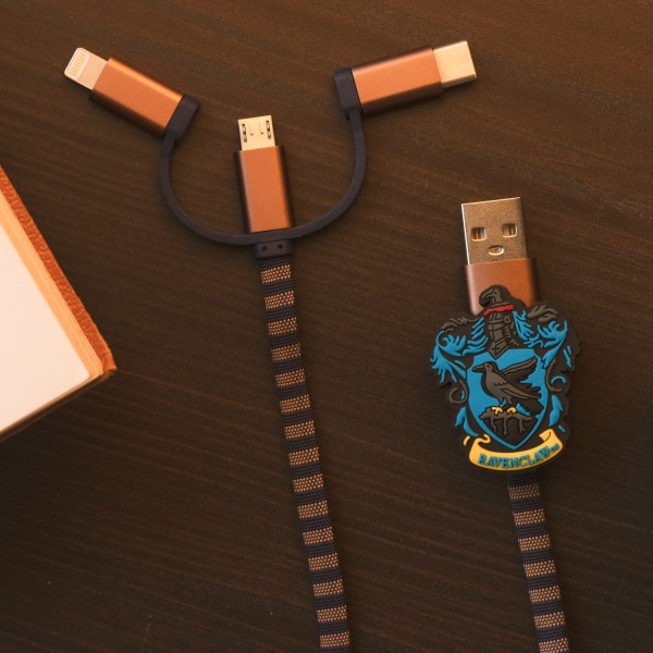 Hogwarts Ravenclaw 3in1-Ladekabel Scarf-Cable (Lightning/Micro/USB-C)
