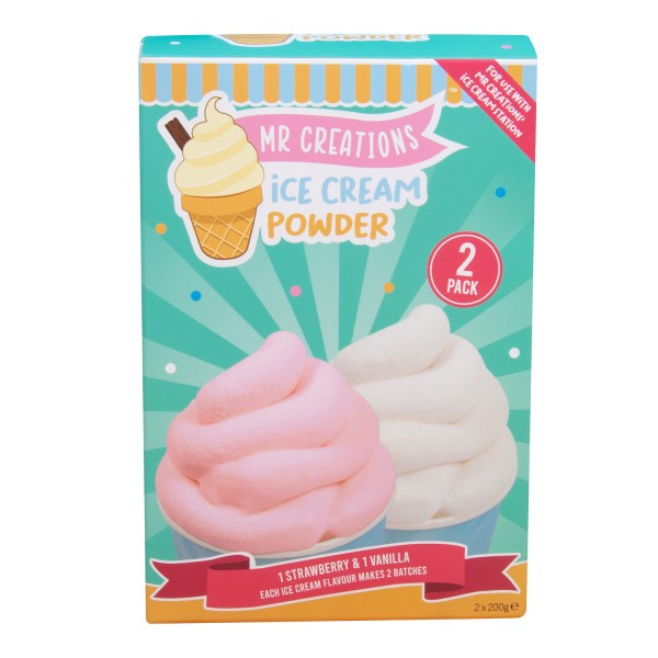 Mr Creations 2pk Ice Cream Powder Vanilla & Strawb