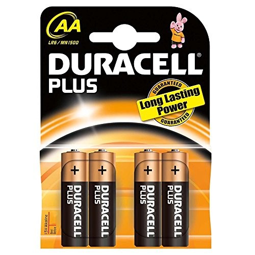 Duracell Batterie Alkaline, Mignon, AA, LR06, 1.5V Plus Power, Retail Blister (4-Pack)