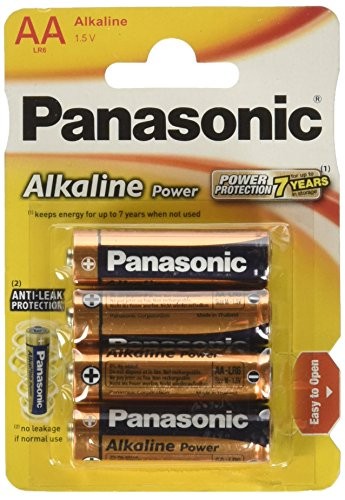 Panasonic Batterie Alkaline, Mignon, AA, LR06, 1.5V Alkaline Power, Retail Blister (4-Pack)