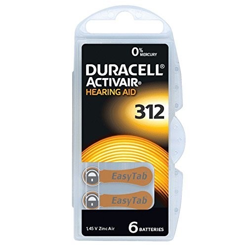 Duracell 312 - 6X 1,45V Activair Hearing Aid Zinc Air Blister Hörgeräte Batterien