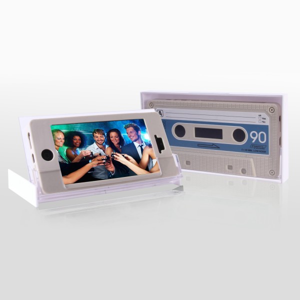 Retro Kassetten Cover weiß für iPhone 5/SE