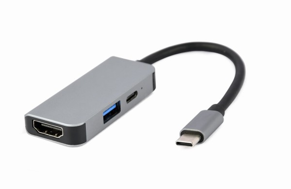 Gembird - USB Typ-C 3-in-1 Kombi-Adapter (Hub + HDMI + PD)