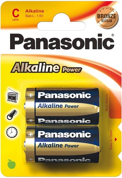 Panasonic LR 14 PAP Alkali Baby C Batterie 1,5V (2 Stück)