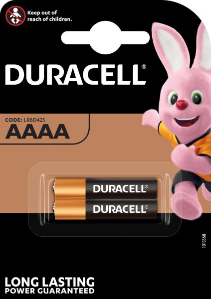Duracell Batterie Alkaline, Security, AAAA, 1.5V Ultra, Retail Blister (2-Pack)