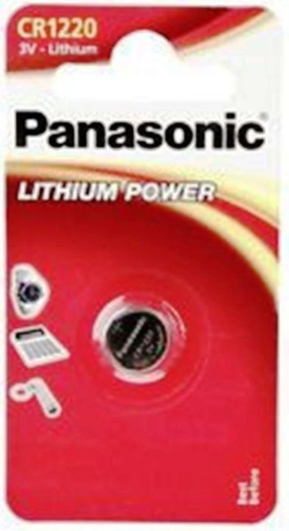 Panasonic Batterie Lithium, Knopfzelle, CR1220, 3V Electronics, Lithium Power, Retail Blister (1-Pac